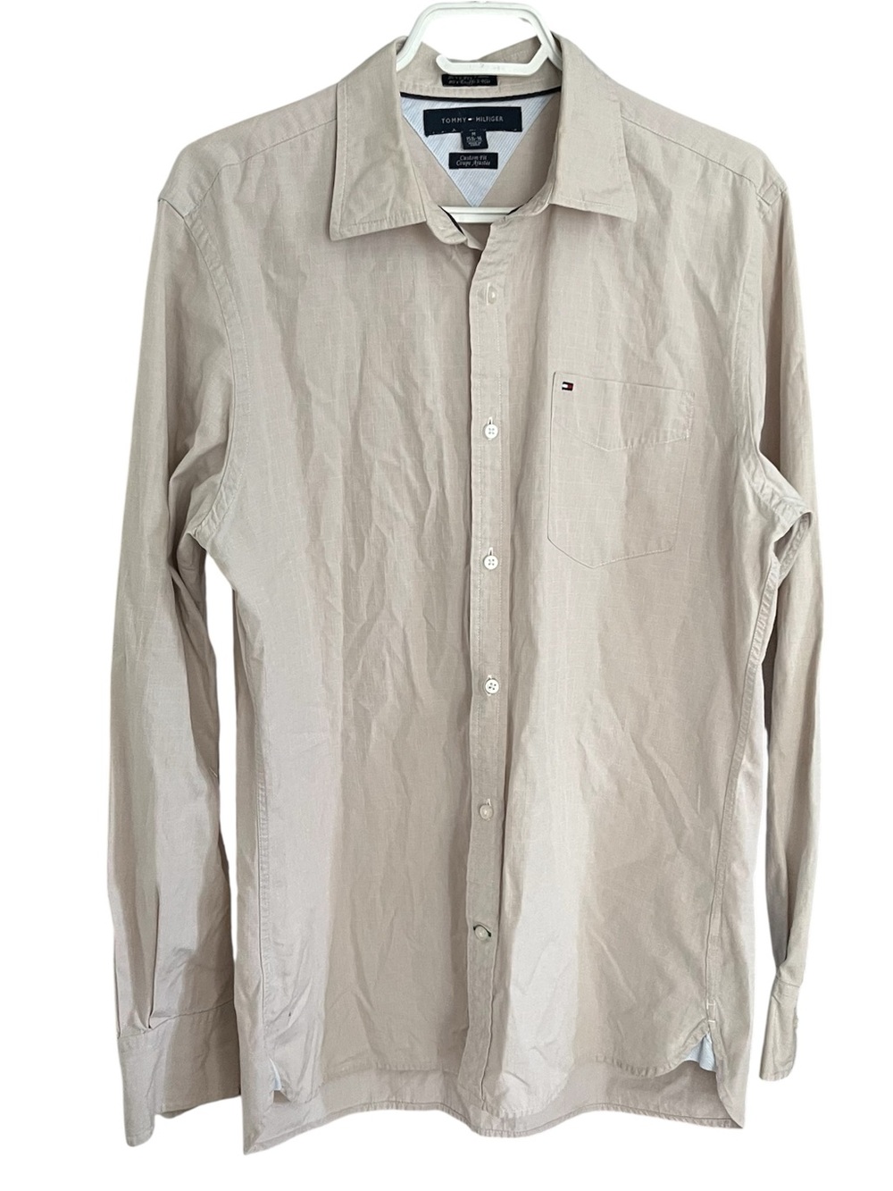 Tommy Hilfiger Men's Beige Button Down Shirt